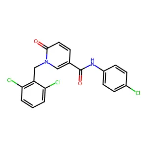 N-(4-chlorophenyl)-1-[(2,6-dichlorophenyl)methyl]-6-oxopyridine-3-carboxamide structure
