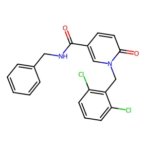 N-benzyl-1-[(2,6-dichlorophenyl)methyl]-6-oxopyridine-3-carboxamide structure