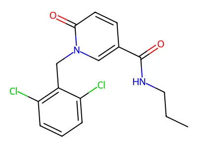 1-(2,6-dichlorobenzyl)-6-oxo-N-propyl-1,6-dihydro-3-pyridinecarboxamide structure