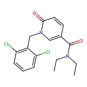 1-(2,6-dichlorobenzyl)-N,N-diethyl-6-oxo-1,6-dihydro-3-pyridinecarboxamide structure