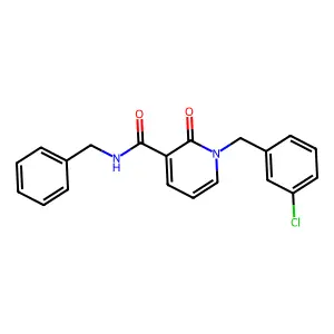 N-benzyl-1-(3-chlorobenzyl)-2-oxo-1,2-dihydro-3-pyridinecarboxamide structure