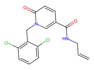 N-allyl-1-(2,6-dichlorobenzyl)-6-oxo-1,6-dihydro-3-pyridinecarboxamide structure