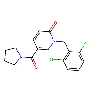 1-(2,6-dichlorobenzyl)-5-(1-pyrrolidinylcarbonyl)-2(1H)-pyridinone structure
