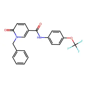 1-benzyl-6-oxo-N-[4-(trifluoromethoxy)phenyl]-1,6-dihydro-3-pyridinecarboxamide structure
