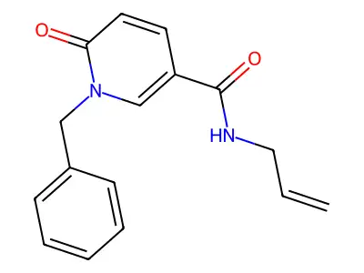 1-benzyl-6-oxo-N-prop-2-enylpyridine-3-carboxamide structure