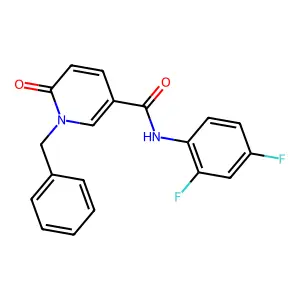 1-benzyl-N-(2,4-difluorophenyl)-6-oxo-1,6-dihydro-3-pyridinecarboxamide structure