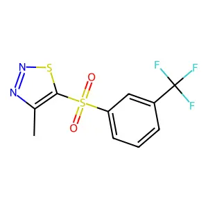 4-Methyl-5-{[3-(trifluoromethyl)phenyl]sulfonyl}-1,2,3-thiadiazole structure