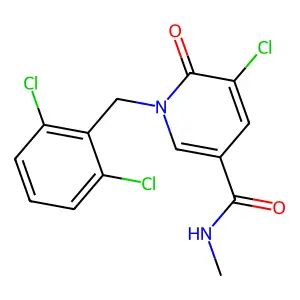 5-chloro-1-(2,6-dichlorobenzyl)-N-methyl-6-oxo-1,6-dihydro-3-pyridinecarboxamide structure