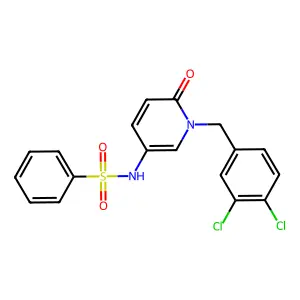N-[1-[(3,4-dichlorophenyl)methyl]-6-oxo-3-pyridinyl]benzenesulfonamide structure