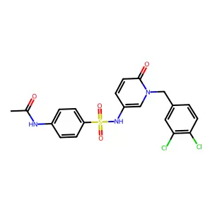 N-[4-({[1-(3,4-dichlorobenzyl)-6-oxo-1,6-dihydro-3-pyridinyl]amino}sulfonyl)phenyl]acetamide structure