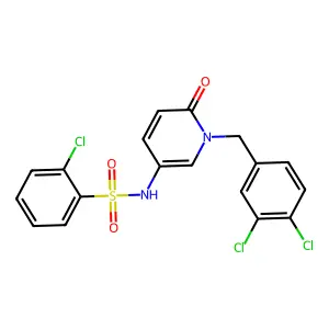 2-chloro-N-[1-(3,4-dichlorobenzyl)-6-oxo-1,6-dihydro-3-pyridinyl]benzenesulfonamide structure