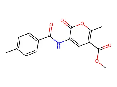 Methyl 6-methyl-3-(4-methylbenzamido)-2-oxo-2H-pyran-5-carboxylate structure