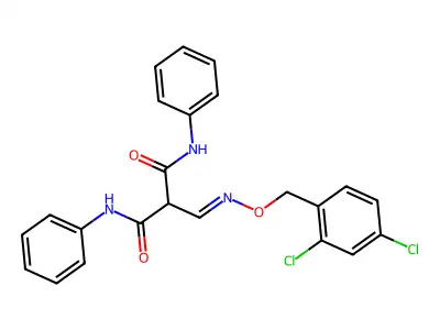 2-[(2,4-dichlorophenyl)methoxyiminomethyl]-N,N'-diphenylpropanediamide structure