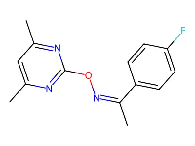 N-(4,6-dimethylpyrimidin-2-yl)oxy-1-(4-fluorophenyl)ethanimine structure