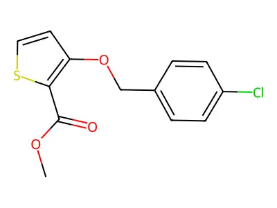 Methyl 3-[(4-chlorobenzyl)oxy]-2-thiophenecarboxylate structure