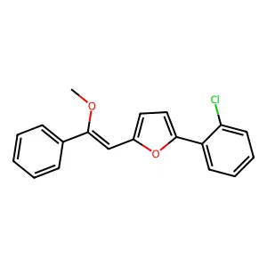2-(2-Chlorophenyl)-5-(2-methoxy-2-phenylethenyl)furan structure