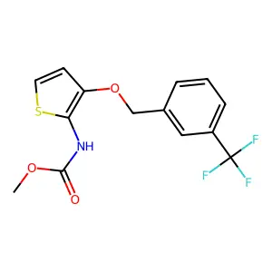 methyl N-(3-{[3-(trifluoromethyl)benzyl]oxy}-2-thienyl)carbamate structure