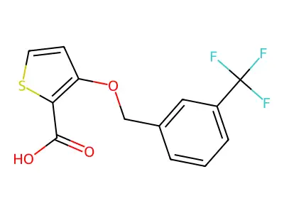 3-{[3-(Trifluoromethyl)benzyl]oxy}-2-thiophenecarboxylic acid structure