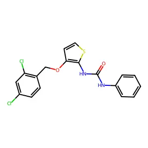 N-{3-[(2,4-dichlorobenzyl)oxy]-2-thienyl}-N'-phenylurea structure