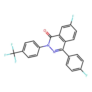 7-fluoro-4-(4-fluorophenyl)-2-[4-(trifluoromethyl)phenyl]-1(2H)-phthalazinone structure