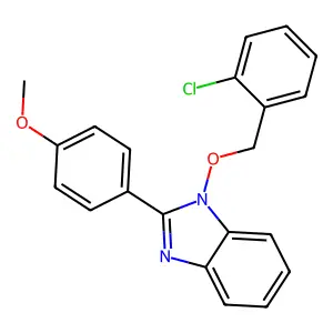 4-{1-[(2-chlorobenzyl)oxy]-1H-1,3-benzimidazol-2-yl}phenyl methyl ether structure