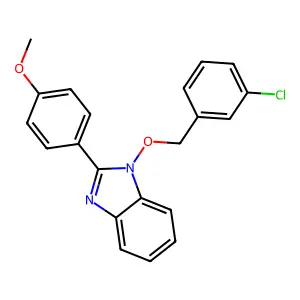 4-{1-[(3-chlorobenzyl)oxy]-1H-1,3-benzimidazol-2-yl}phenyl methyl ether structure