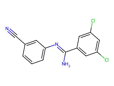 3,5-dichloro-N-(3-cyanophenyl)benzenecarboximidamide structure