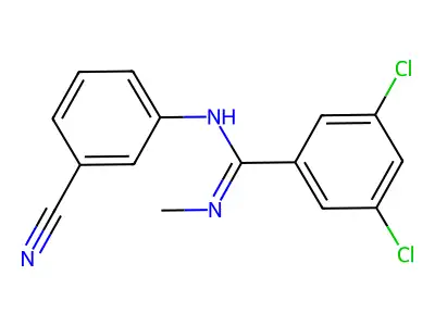3,5-dichloro-N-(3-cyanophenyl)-N'-methylbenzenecarboximidamide structure