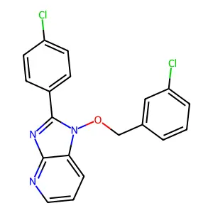 1-[(3-chlorobenzyl)oxy]-2-(4-chlorophenyl)-1H-imidazo[4,5-b]pyridine structure