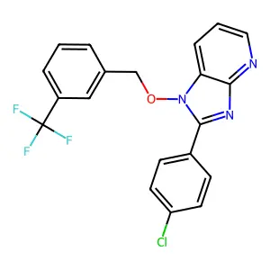 2-(4-chlorophenyl)-1-{[3-(trifluoromethyl)benzyl]oxy}-1H-imidazo[4,5-b]pyridine structure