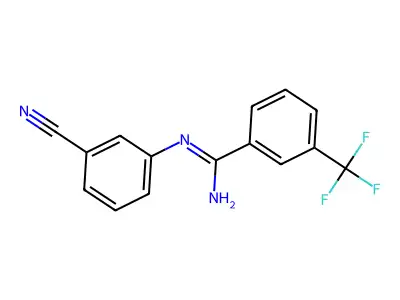 N-(3-cyanophenyl)-3-(trifluoromethyl)benzenecarboximidamide structure