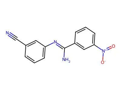 N-(3-cyanophenyl)-3-nitrobenzenecarboximidamide structure