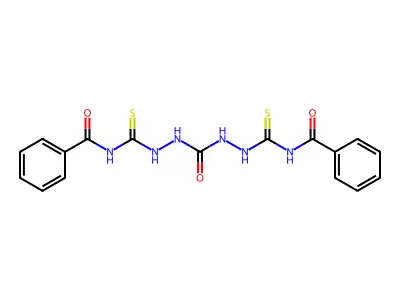 N-[[(benzoylcarbamothioylamino)carbamoylamino]carbamothioyl]benzamide structure