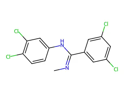 3,5-dichloro-N-(3,4-dichlorophenyl)-N'-methylbenzenecarboximidamide structure