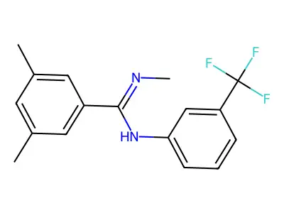 N',3,5-trimethyl-N-[3-(trifluoromethyl)phenyl]benzenecarboximidamide structure