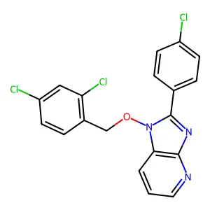 2-(4-chlorophenyl)-1-[(2,4-dichlorobenzyl)oxy]-1H-imidazo[4,5-b]pyridine structure