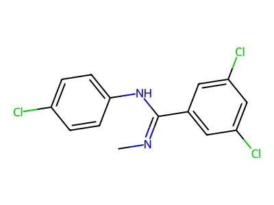 3,5-dichloro-N-(4-chlorophenyl)-N'-methylbenzenecarboximidamide structure