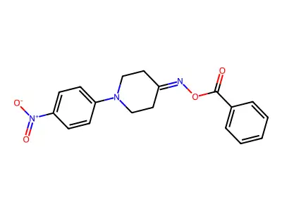 Benzoic acid [[1-(4-nitrophenyl)-4-piperidinylidene]amino] ester structure