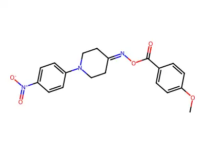 4-{[(4-Methoxybenzoyl)oxy]imino}-1-(4-nitrophenyl)piperidine structure