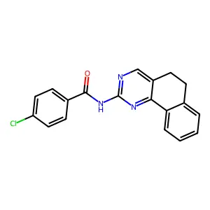 4-chloro-N-(5,6-dihydrobenzo[h]quinazolin-2-yl)benzenecarboxamide structure