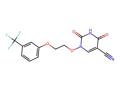 2,4-Dioxo-1-[2-[3-(trifluoromethyl)phenoxy]ethoxy]pyrimidine-5-carbonitrile structure