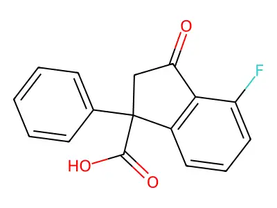 4-Fluoro-3-oxo-1-phenyl-1-indanecarboxylic acid structure