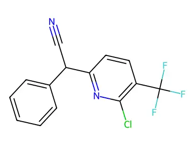 2-[6-Chloro-5-(trifluoromethyl)pyridin-2-yl]-2-phenylacetonitrile structure