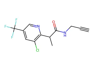 2-[3-chloro-5-(trifluoromethyl)-2-pyridinyl]-N-(2-propynyl)propanamide structure