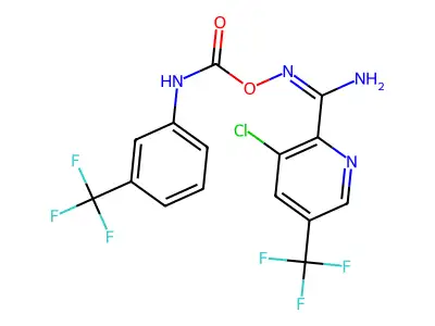 [[amino-[3-chloro-5-(trifluoromethyl)pyridin-2-yl]methylidene]amino] N-[3-(trifluoromethyl)phenyl]carbamate structure
