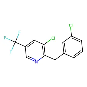 3-Chloro-2-[(3-chlorophenyl)methyl]-5-(trifluoromethyl)pyridine structure