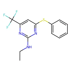 N-ethyl-4-(phenylsulfanyl)-6-(trifluoromethyl)-2-pyrimidinamine structure