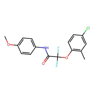 2-(4-chloro-2-methylphenoxy)-2,2-difluoro-N-(4-methoxyphenyl)acetamide structure