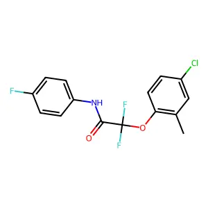 2-(4-chloro-2-methylphenoxy)-2,2-difluoro-N-(4-fluorophenyl)acetamide structure