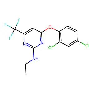 4-(2,4-dichlorophenoxy)-N-ethyl-6-(trifluoromethyl)pyrimidin-2-amine structure